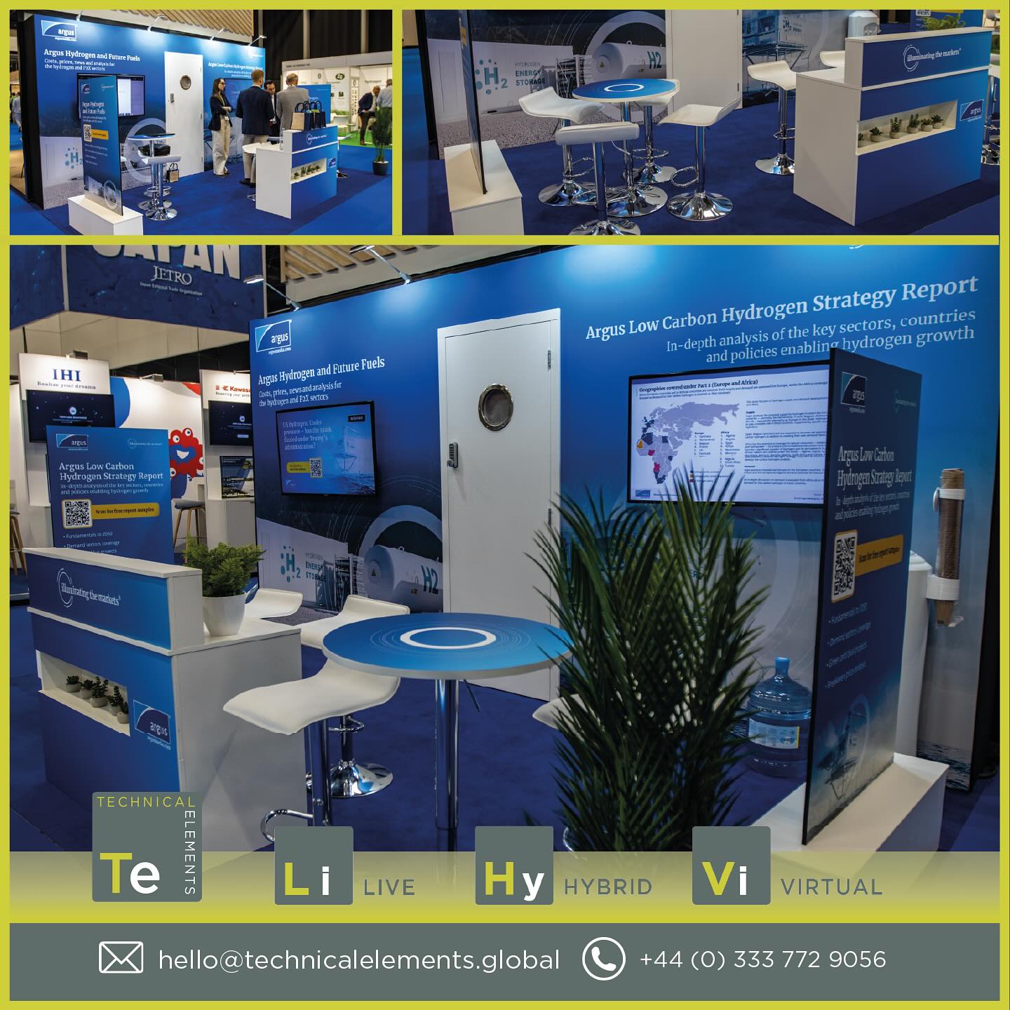 It was a pleasure to once again support Argus Media on site last week in Rotterdam providing exhibition stand design and build services. The Technical Elements team were delighted to construct the #ArgusMedia networking booth for the third consecutive year at the #WorldHydrogen2025 summit & exhibition #conferenceav #exhibitionbuild #eventprofs #ahoyrotterdam