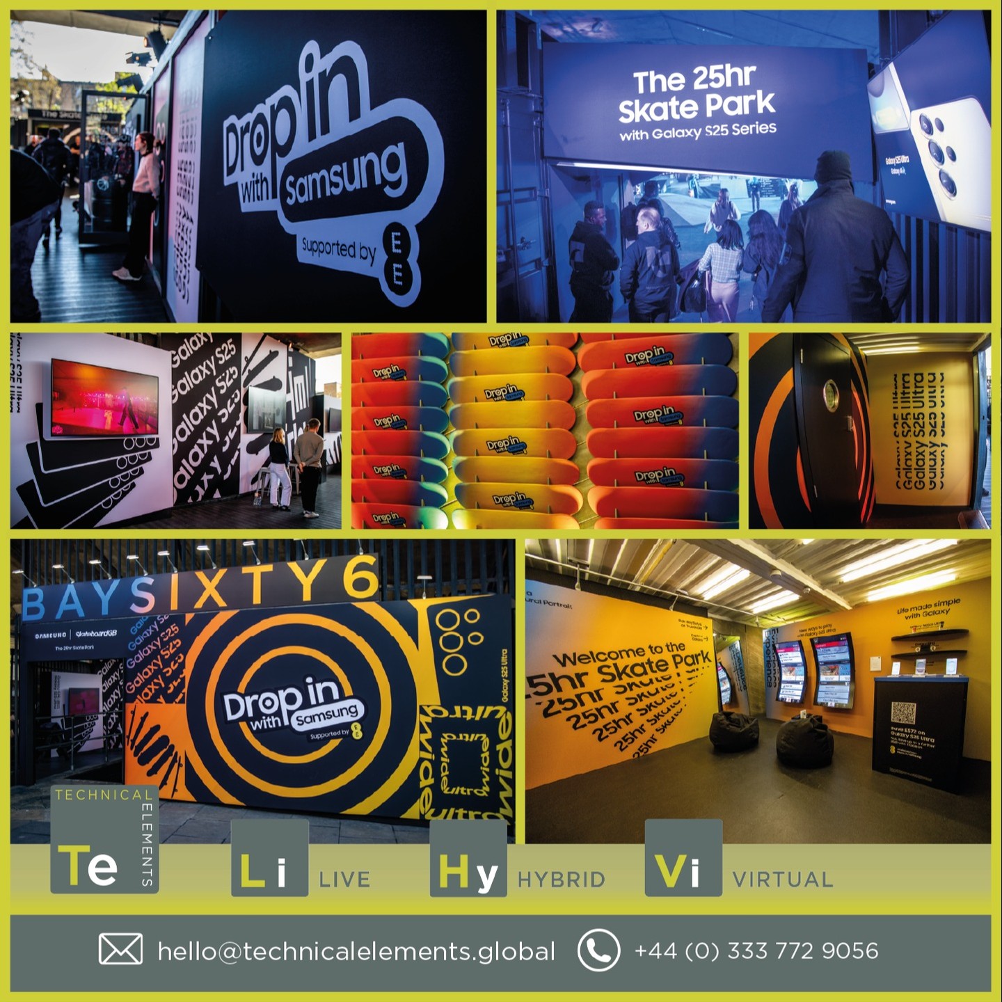 In addition to the main skate arena at the recent #25hrSkatePark event, we were delighted to also provide scenic fabrication and branding throughout the event's welcome, catering and product showcase spaces (client: @irisworldwide, Matt Julnes) #eventprofs #experientialevents #scenicfabrication