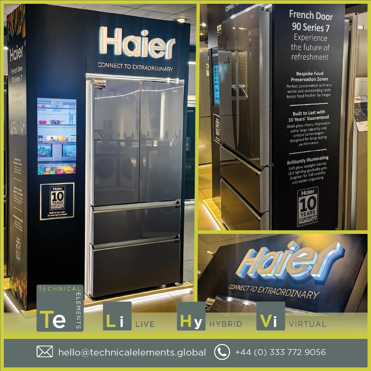 Earlier this week we were pleased to install a custom fabricated display unit for @haieruk into @johnlewis on Oxford Street in #London. Working for @wearerobotproof our team facilitated the design and installation of the stand including raised floor, arched display unit, inset LED tape, backlit lettering, graphics, digital display screen and product showcase #creative #installation #fabrication #johnlewis #retail